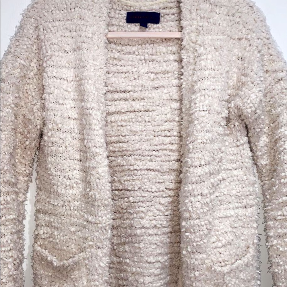 Fluffy White Cardigan